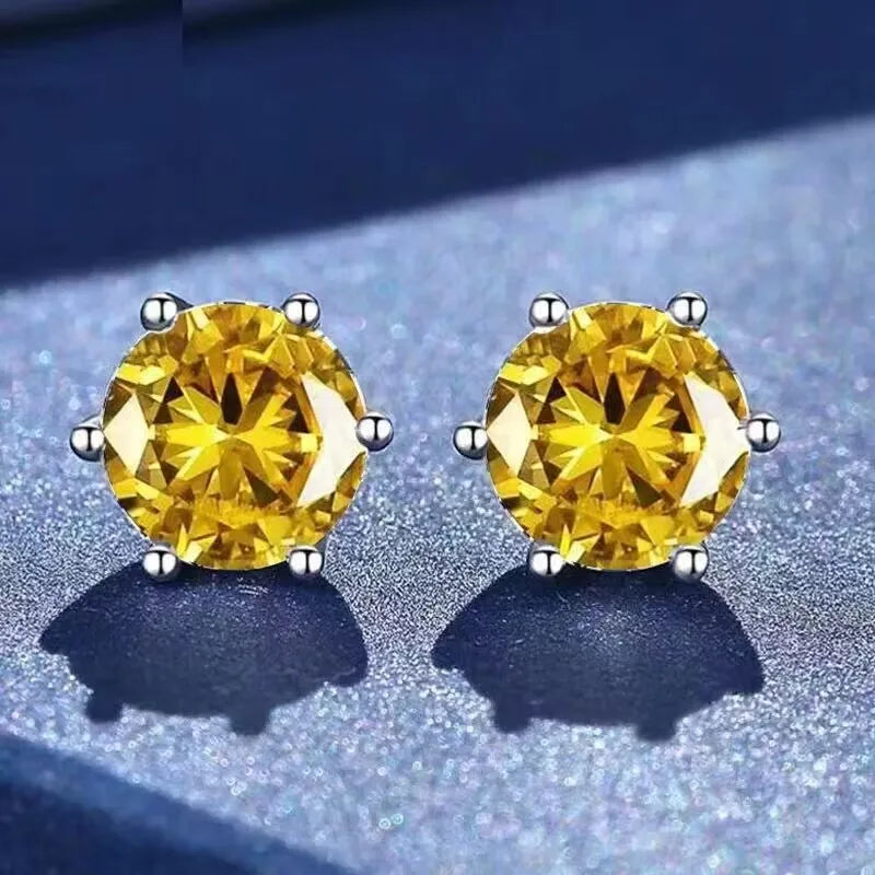 18K Plating Earrings S925 Sterling Silver D Color VVS1 Zircon Earring Stud for Women As Shinning As Diamond Wedding  Jewelry