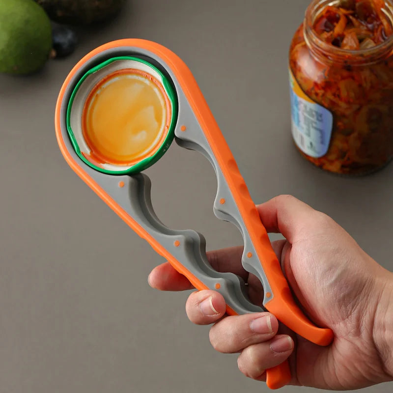 1PC 4-in-1 Multi-Function Non-Slip Kitchen Bottle And Can Opener Twist Labor-Saving Bottle Lid Opener for Easy Home Use