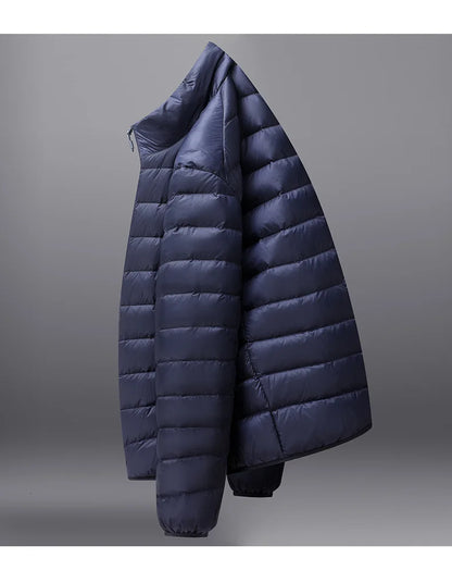 Men's Stand-Collar Hooded Lightweight Down Jacket for Winter - 90% Duck Down, Sporty, Warm & Versatile (Couple Style Available)