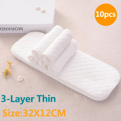 10pcs/5pcs Baby Reusable Diaper Washable Ecological Cotton Diapers 3/6-layer Cloth Nappies for Children Breathable Absorbent