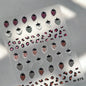 Lovely Red Fruit Strawberry Cherry Bowknot Love Heart Star Silk Ribbon 5D Nail Art Stickers Chic Self Adhesive Manicure Decal