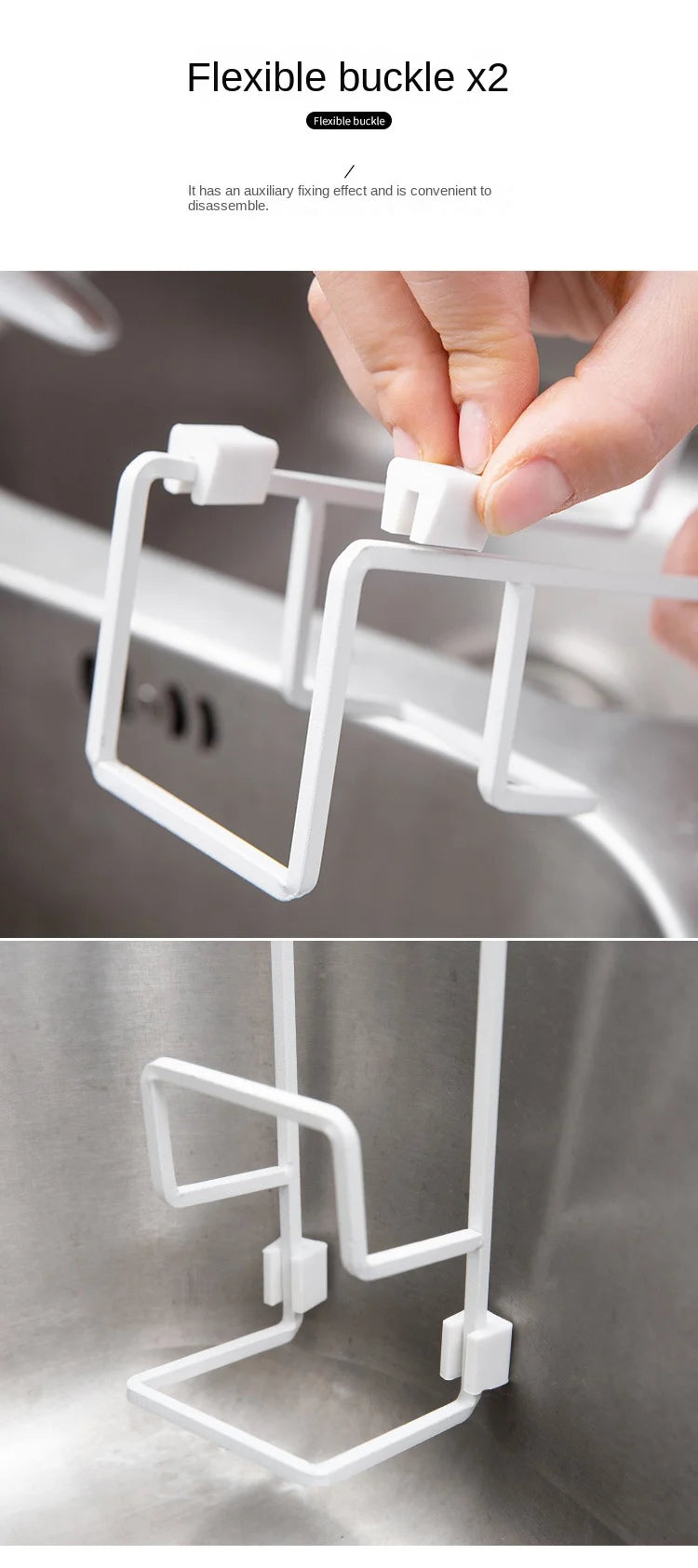Durable Sink Caddy Sink Sponge Holder Small Kitchen Bathroom Metal Organizer Liquid Dish Drainer Faucet Rack Shower Convenient