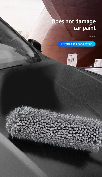 SEAMETAL Retractable Car Duster Stainless Steel Long Handle Dusting Brush Microfiber Dust Remover Car Household Cleaning Tools