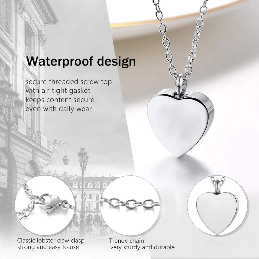 Heart-shaped dandelion pendant necklace ladies necklace ashes urn souvenir cremation jewelry-life is a balance of holding