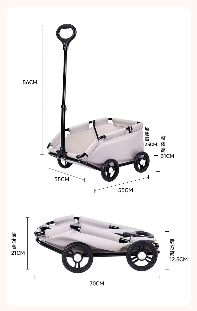 Lightweight Folding Pet Stroller for Small Dogs Cats Teddy Travel Walking Shopping Cat Dog Carrier Stroller