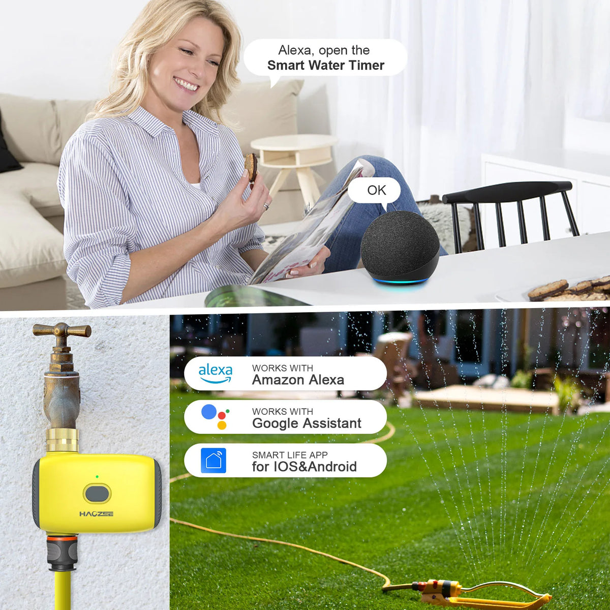 Tuya Smart Zigbee Watering Timer Automatic Drip Irrigation Controller Smart Water Valve Garden Automatic Watering System