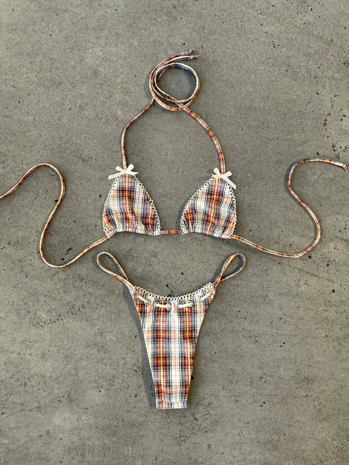 Plaid Print Bikinis Sexy Women Swimsuits Female Swimwear 2026 Micro Bikini Set Bathing Suit Swimming Suits Beachwear Biquini