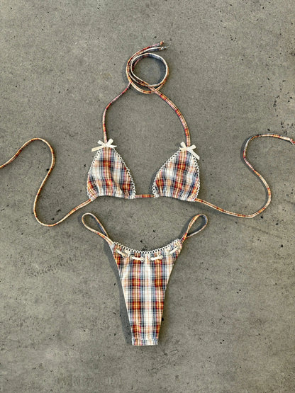 Plaid Print Bikinis Sexy Women Swimsuits Female Swimwear 2026 Micro Bikini Set Bathing Suit Swimming Suits Beachwear Biquini