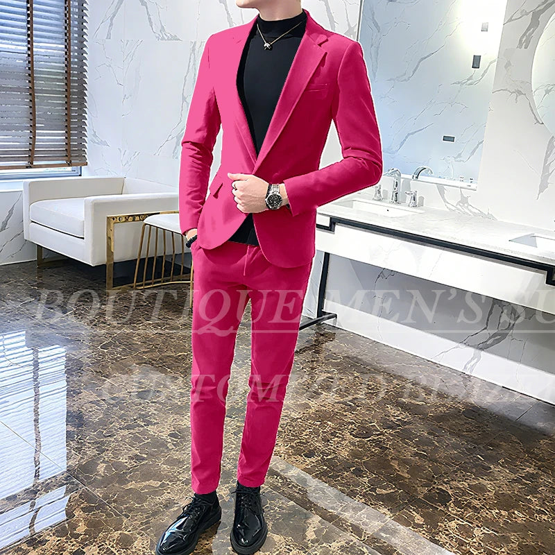 Mens Suits Wine Red Black Green Suits For Man Groom Wedding Velvet Tuxedo Velour Blazer Jackets Pants 2 Piece Costume Homme New