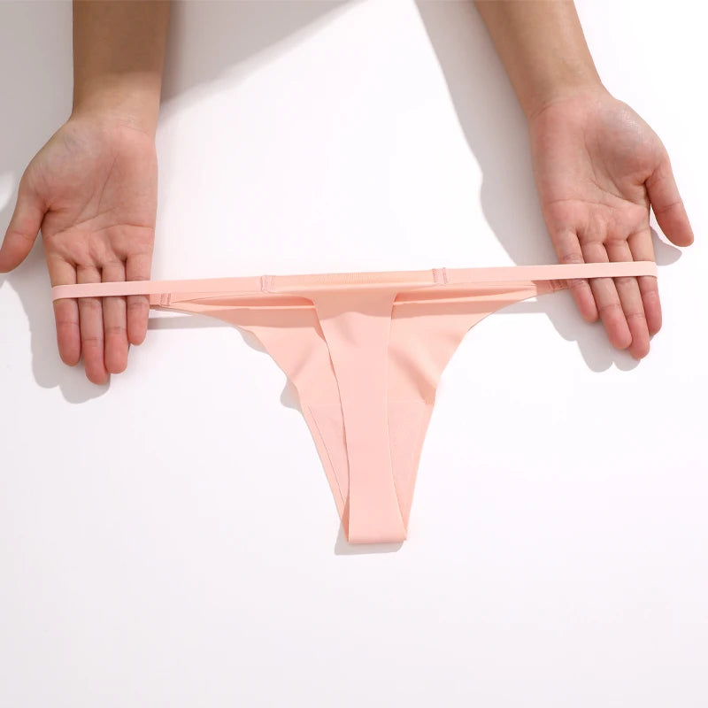 4PcsSet Seamless Ultra-thin Underwear Women Sexy Thin Belt Panties Female High Stretch Thongs Girls Breathable G-String Lingerie