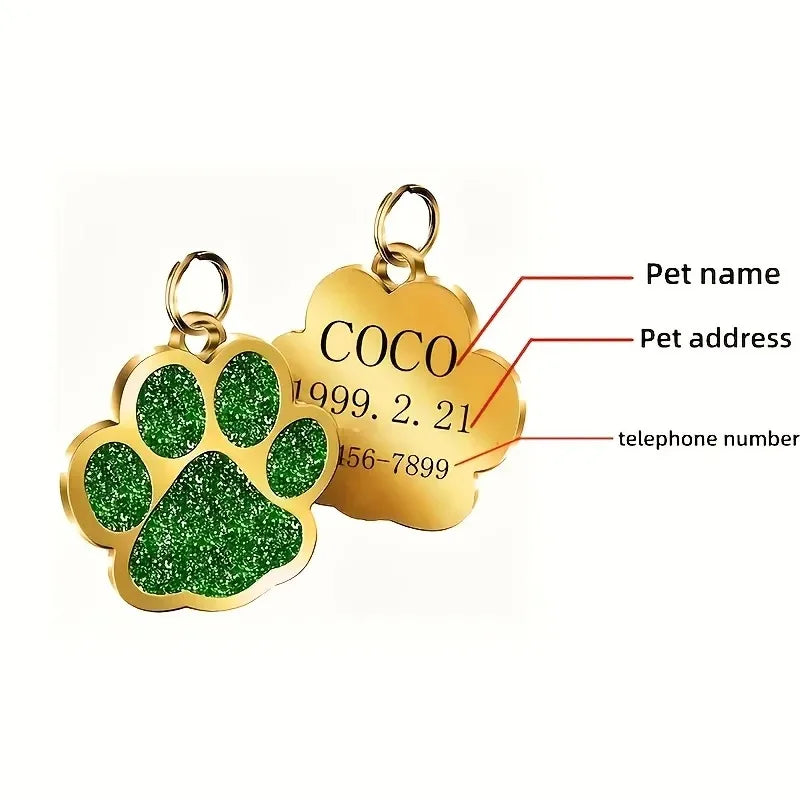 Custom Engraved Zinc Alloy Pet ID Tag – Personalized Dog & Cat Name Tags with Phone Number Anti-Lost Design Durable Collar Tag