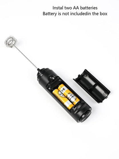 Portable AA Battery Powered Electric Milk Frother Coffee Cream Mixer Egg Beater Kitchen Blender for Coffee Lovers