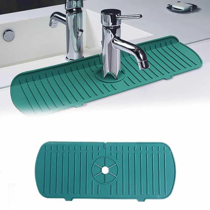 Silicone Tap Mat,Sink Splash Guard,Kitchen Tap Silicone Drain Mat, Silicone Tap Handle Drip Catcher Tray, Tap Mat for Kitchen