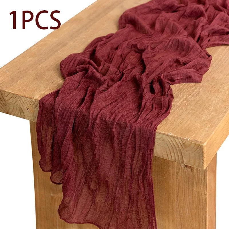 14 Colour Boho Gauze Sheer Cheese Cloth Gauze Table Runner Rustic Cloth Table Runner for Wedding Baby Birthday Party Decorations