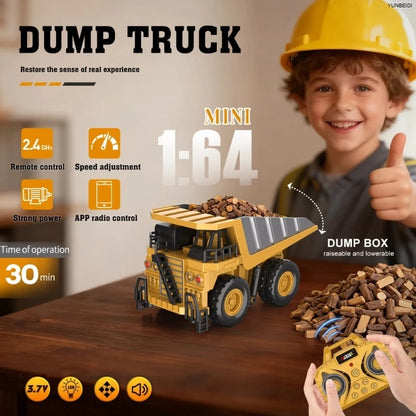 1:64 Remote Control and Alloy Truck Forklift with Trailer Worktop Mini Bluetooth RC Elevator Vehicle Children's Toy Holiday Gift