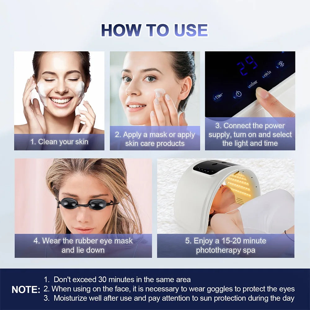 Skin Hydrating Sprayer LED Mask Facial Machine Nano Mist 7 Colors LED Photon Machine Face&Body Salon SPA Home Use Skin Care