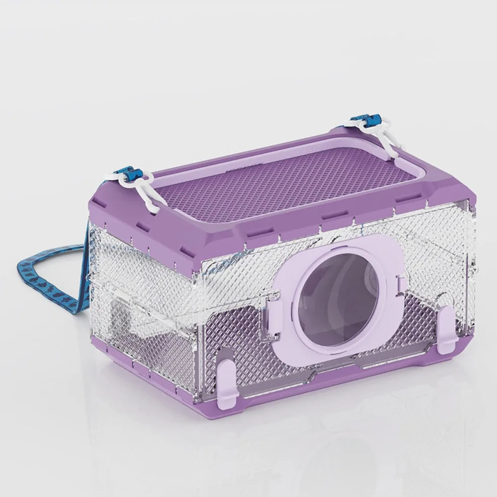 Folding Insect Observation Box Waterproof Wear Resistant Portable Hamster Cage Transparent Pet Observation Box