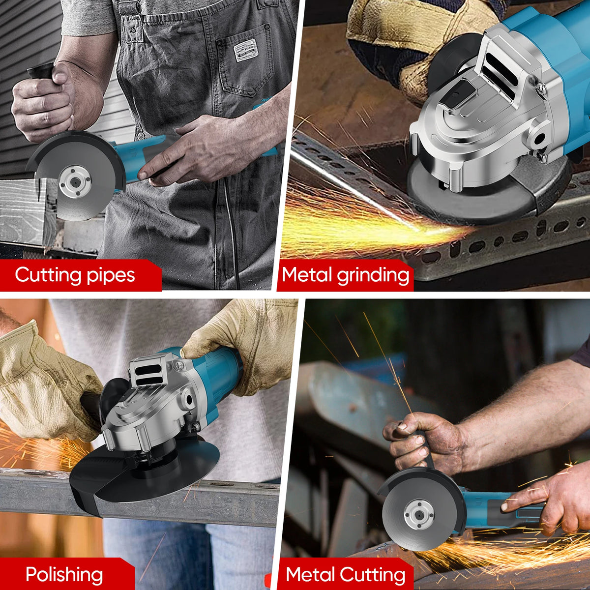 12000RPM 125MM Brushless Electric Angle Grinder Variable Speed Cutting Machine Woodworking Tool for Makita 18v Battery Pin