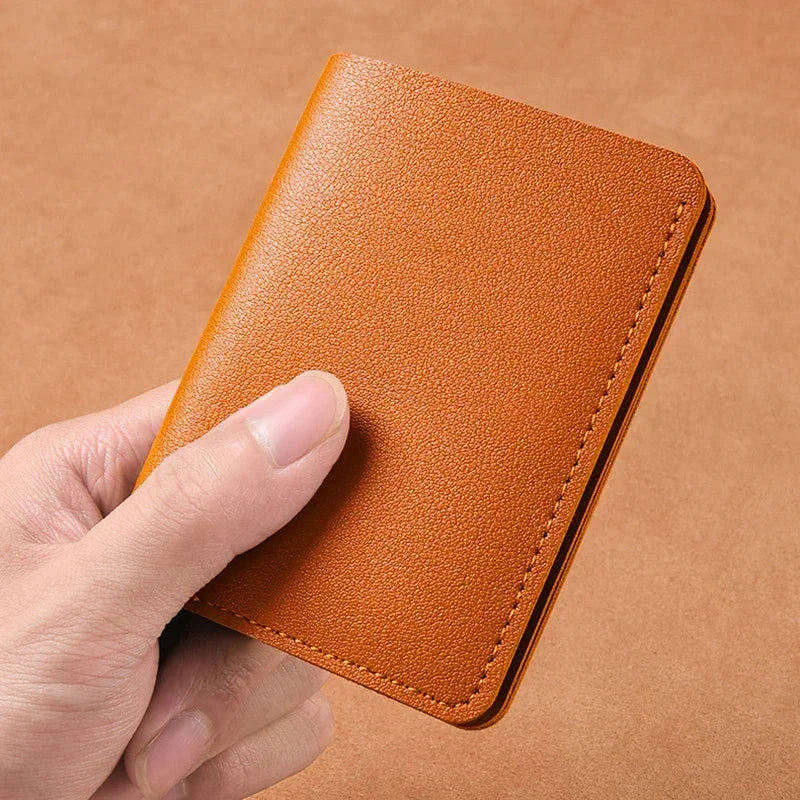 2025 Women's New Simplified Folding Button Small Wallet Soft Leather for Driver's License Male Student Card Bag