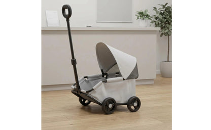 Foldable Pet Stroller Telescoping Handle Lightweight Pet Stroller Rolling Carrier Canopy Transport Body