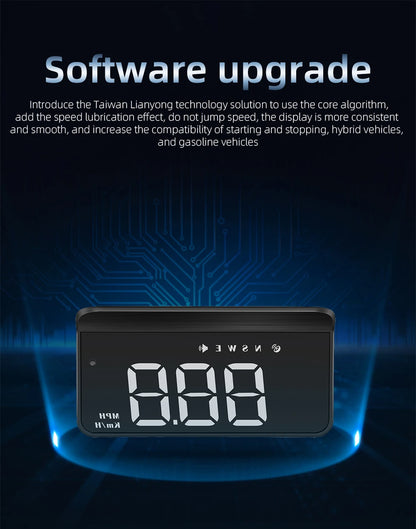 M3 HUD Obd2 Display On-board Computer Car Head-up display Windshield Big Font projection E-OBD and GPS Suitable for All Cars M1