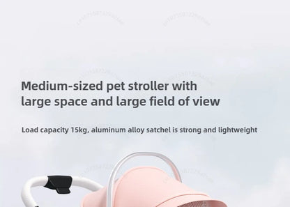 Lightweight Pet Stroller Dog-specific Travel Stroller Foldable High-view Pet Stroller Large Space Removable Carry Basket Cat Car
