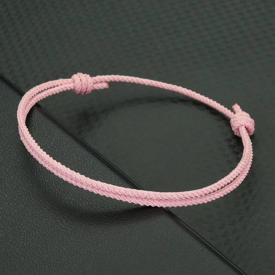 Minimalist Handwoven Rope Bracelet Unisex Sliding Adjustable 4 Styles Chroma 2mm Ethnic Cord Braclet Couple Casual Daily Jewelry