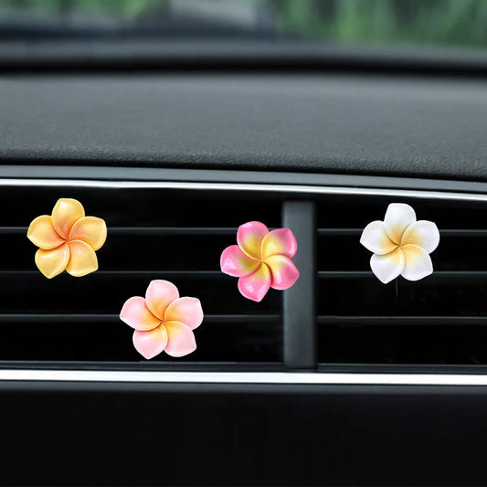4pcs Car Flower Shape Air Conditioning Outlet Perfume Decoration Clip Air Freshener Diffuser Car Interior Accessories