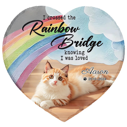 Personalized Pet Memorial Stone,Custom Cat Grave Marke Plaque With Photo&Name,Garden Slate Tombstone Pet Loss Remembrance Gift