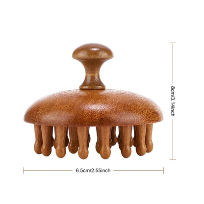 Wooden Scalp Massager Head Massager Brush Manual Scalp Scrubber Body Massage Tool for Woman Men Wet Dry Hair Brush Scalps Care