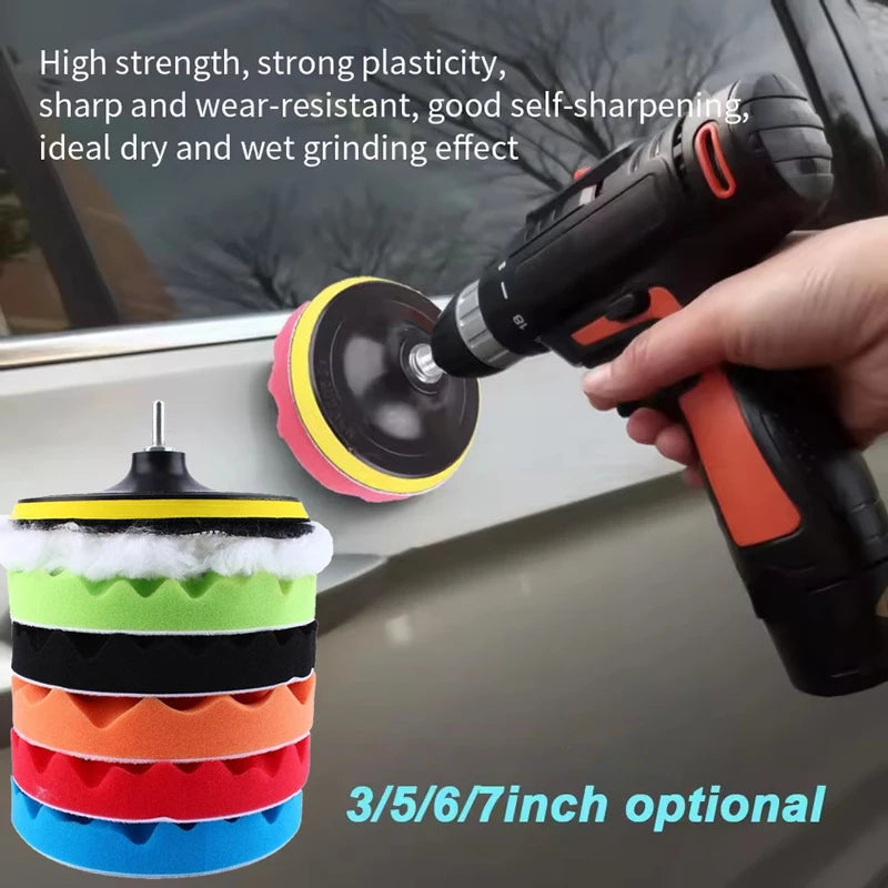8Pcs Car Polishing Kit Polish Pad 3/7/5 Inch Car Polishing Disc Waxing Sponge Car Polisher Buffing For Car Polisher Accessories