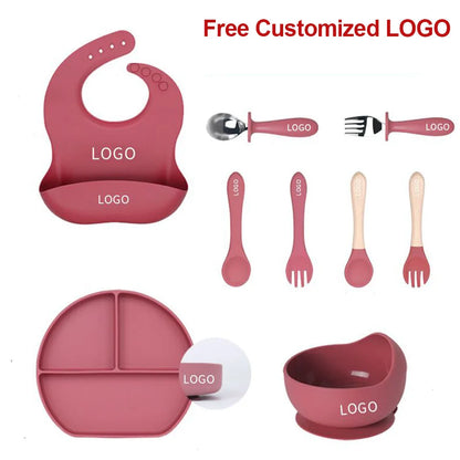 Baby Feeding Set Suction Cup Bowl Personalized Children's Tableware Set Baby Biting Toy Fruit Bear Plate Bowl Infant Cup Feeder