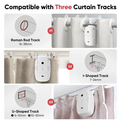 Smart For Home Curtain Opener Electronic Rome/T/U Track Curtain Motor Robot Remote Button Control Automatic Curtain Opener