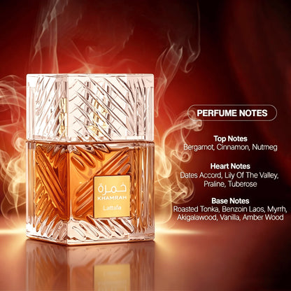 Warm Spicy, Amber, Cinnamon - Eau de Parfum Long-Lasting Fragrance for Unisex-Lattafa Khamrah