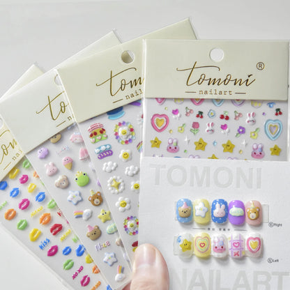Line Flower Powder Blusher Love Heart High Quality Jelly Series Adhesive Nail Sticker Nail Art Decoration Decals Design T-2830
