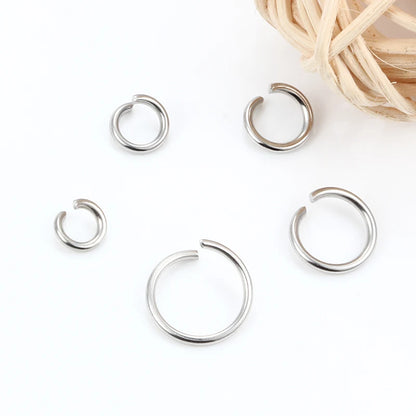 1.2mmThickness Open Jump Rings Width 6mm~12mm Stainless Steel Jewerly Making Supplies Accessorie DIY Necklace Connector Findings