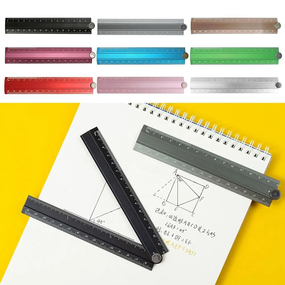 High Quality 30cm Folding Ruler Drawing Measuirng Tool Aluminum Alloy Straight Ruler Multifunctional Metal Ruler Students