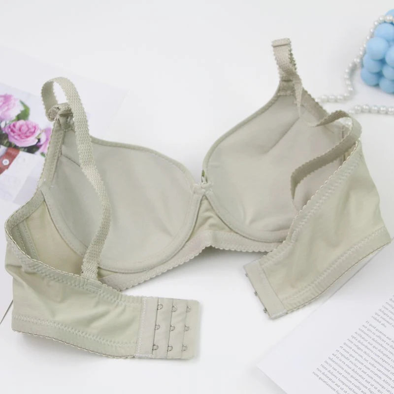 2025 New Sexy Plus Size Bras Bow Sweat Absorption Underwear For Women Solid Smooth Seamless Breathable ABC Cup Lingerie