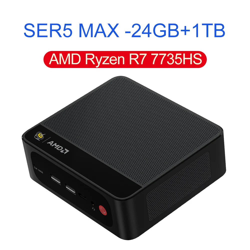 Beelink SER5 Max AMD Ryzen7 7735HS R3 3200U R5 5500U 5625U 16G RAM 500G SSDNVME Mini PC Suppor 4K Type-C Gaming Desktop Computer