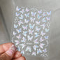 5D Hibiscus Flower Nail Embossed Sticker Acrylic Pink White Gold Petal Leaf Adhesive Decal Butterfly Dragon Floral Elegant Decor