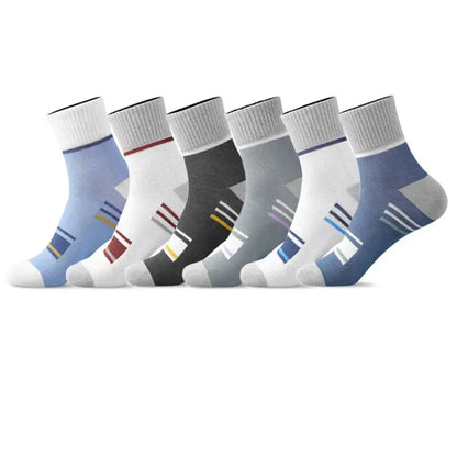 5 Pairs Socks MEN'S Mid-calf Spring and Autumn Sports Sweat Anti-odor MEN'S Socks Thin Sports Socks
