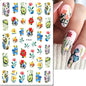 3d Nail Art Decals Spring Booming Violets Lavenders Purple Blue Pink Flowers Butterflys Stickers Decoration For Nail Tips Beauty
