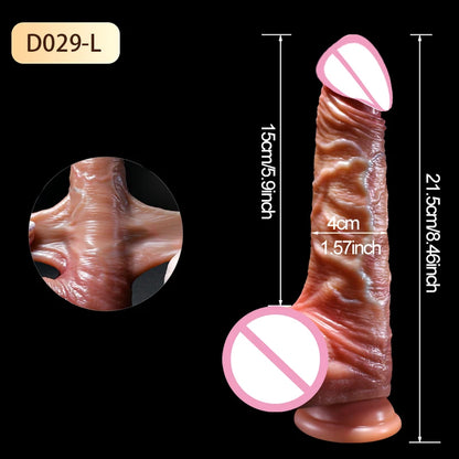 Realistic Sliding Dildo Skin Venis G-spot Stimulate Orgasm Masturbators Soft Penis Big Dick Suction Cup Anal Sex Toys For Women