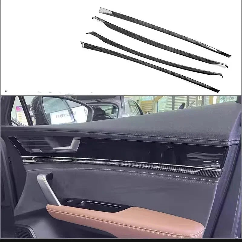LHD For BYD Tang  EV DMI 2022-2024 ABS carbon Car Style Interior Front Rear Air Vent Outlet Cover Gear Window Control Pane