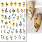 3d Nail Art Decals Elegant White RoyalBlue Roses Flowers Adhesive Sliders Nail Stickers Decoration For Nail Manicure