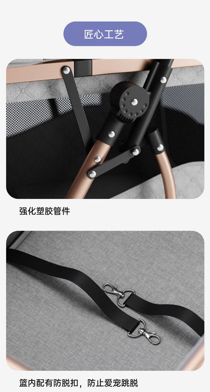 Foldable Large Giant Dog Stroller Lightweight Portable Multi Cat Pet Carrier for Senior Dogs Outdoor Travel