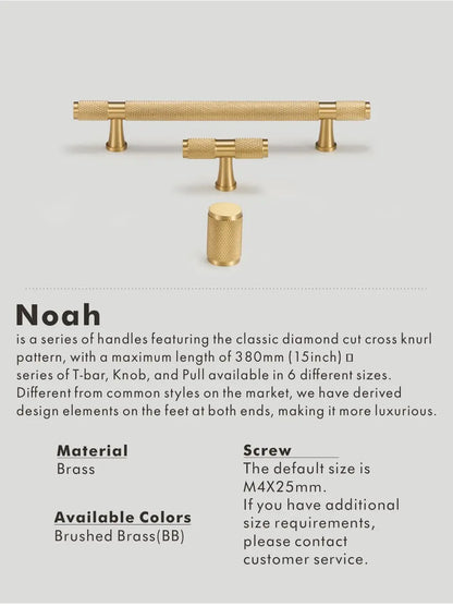 Nurlin Brass Diamond Cut Cross Knurl Pattern Cabinet Knob Pull T Bar Lengthened 38cm 15 Inch Cloakroom Door Drawer Handle