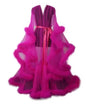 Sexy Deep V-neck Tulle Maternity Dresses Lace Hollow Horn Long-sleeved Feather Trailing Dress Photo Photography Props Vestidos