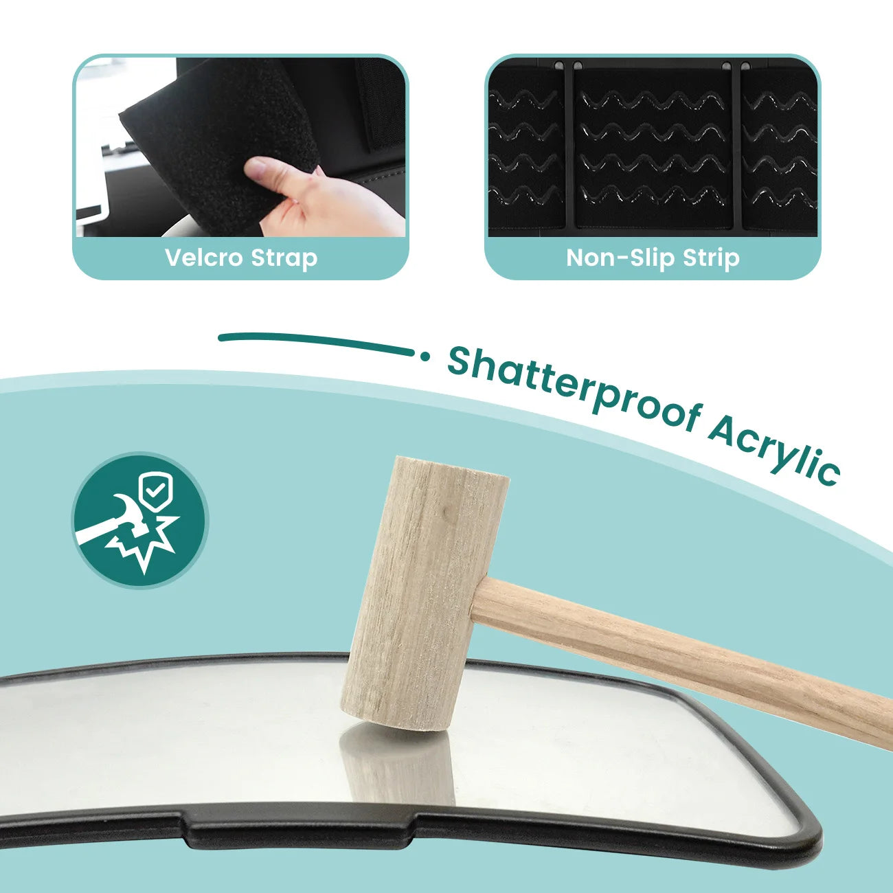 Baby Car Mirror, Shatterproof Rearview Safety Monitor for Infant, Universal Fit for Car Headrests with Non-Slip Strap