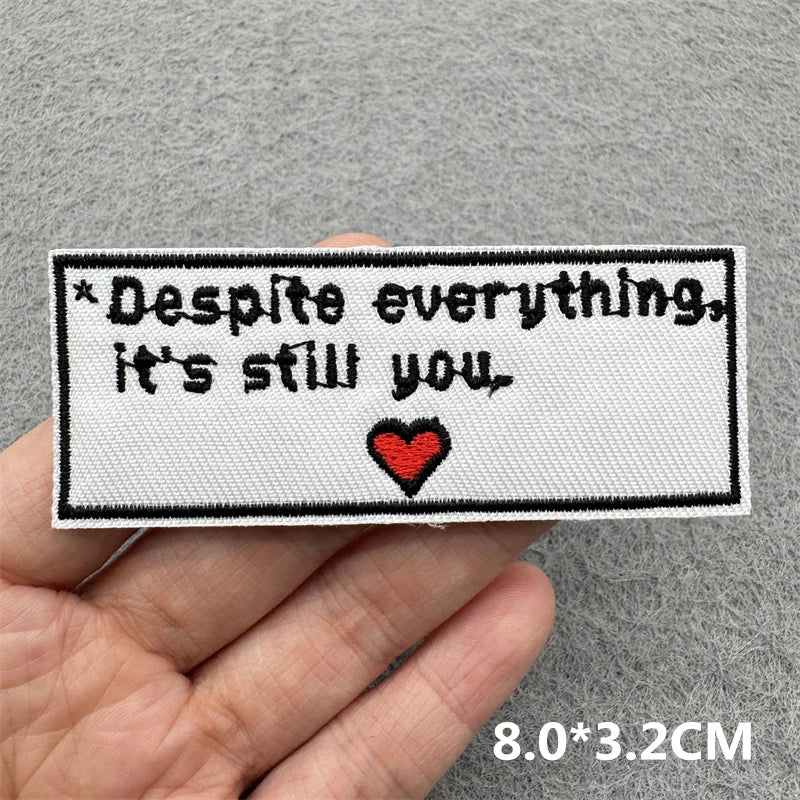 Cartoon Embroidered Patches For Clothing Slogan Letters Embroidery Patch For Clothes Iron On Patches On Clothes Jackets DIY